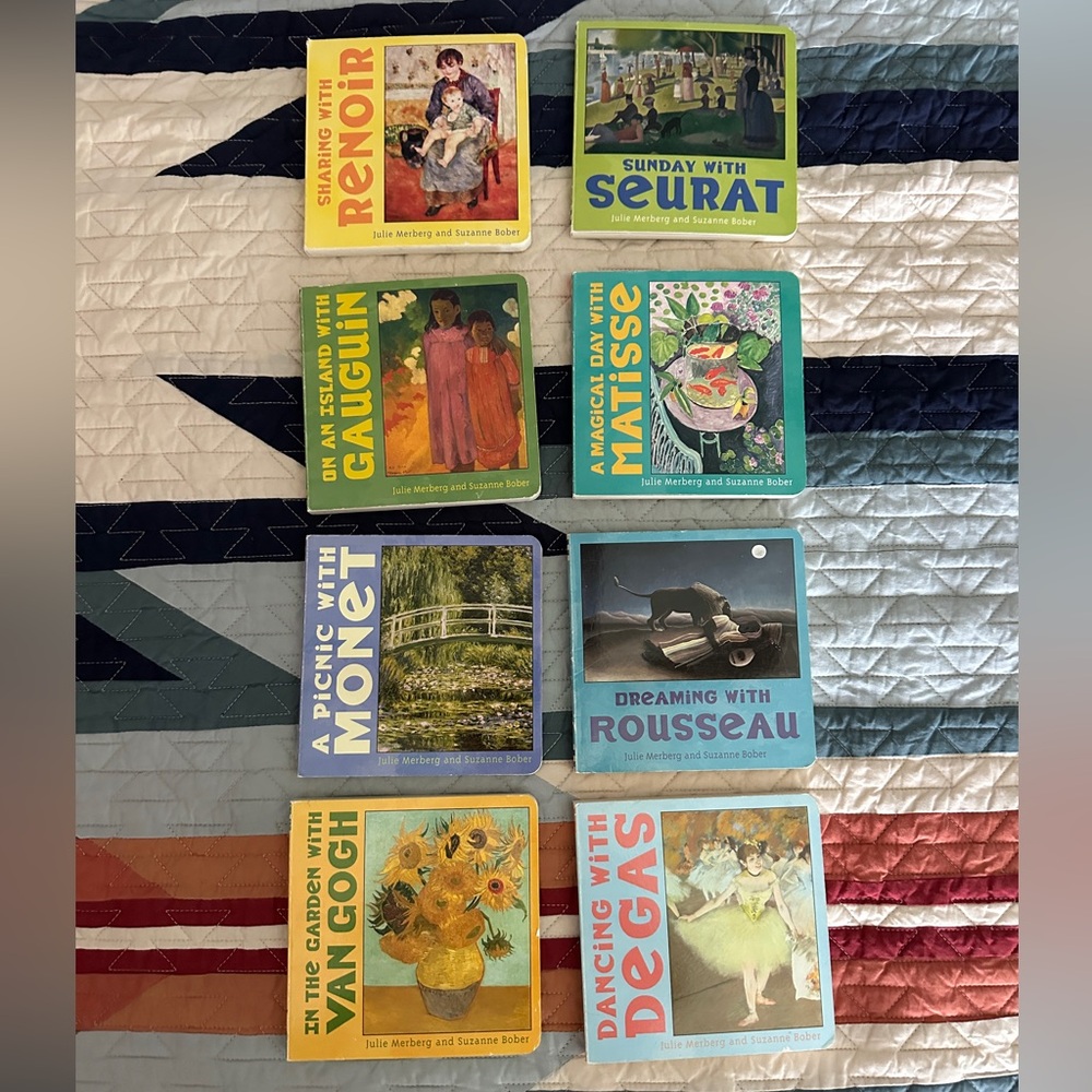Assorted Art-Themed Board Book Set - Blue, Teal, Yellow Covers
